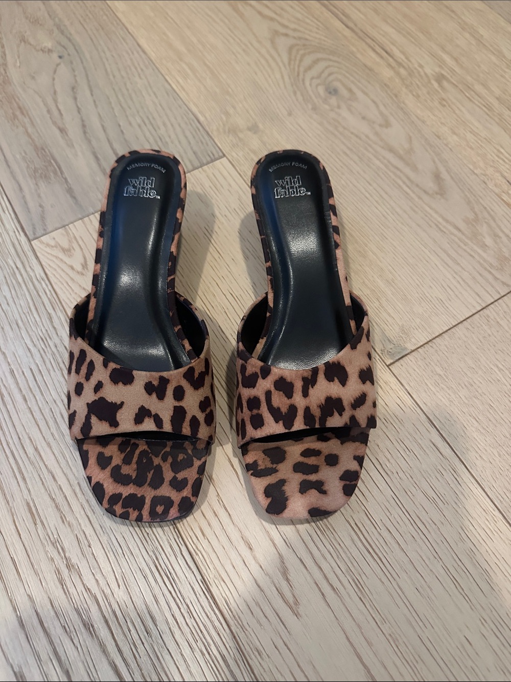 wild fable Leopard Print Slide Mules - Brown & Black